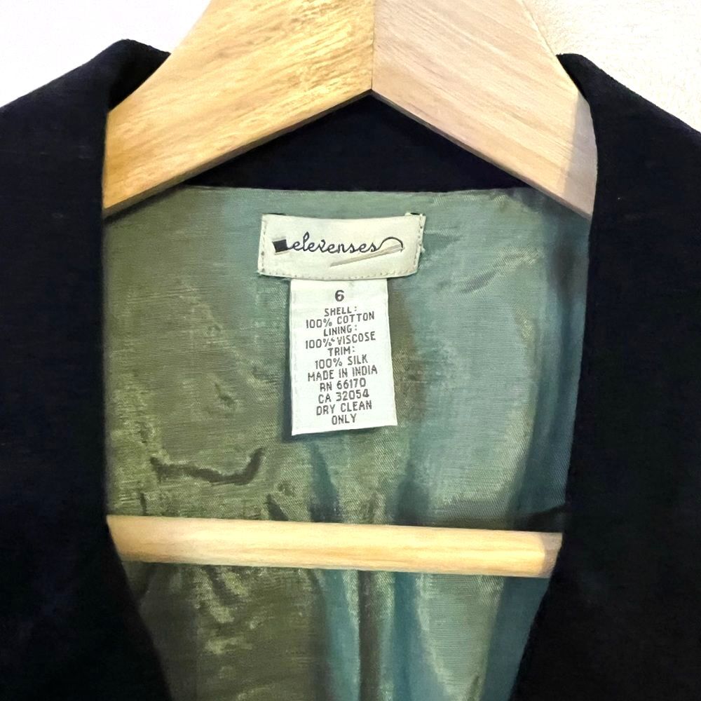 Vtg Anthropologie elevenses Y2K Velvet Floral Tie Front Jacket Sz 6 Spring Twee - Picture 2 of 9